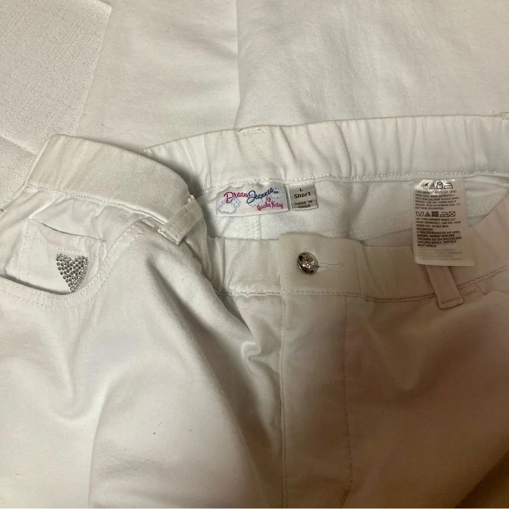 Quacker Factory DreamJeannes White Pull-On Pants | NWT | Size L